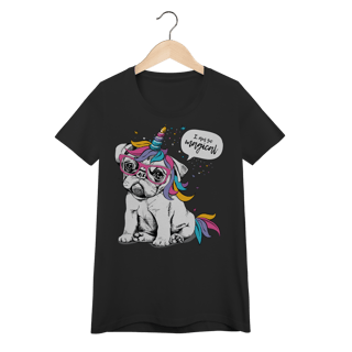 Nome do produto Baby Look Bulldog Francês Unicórnio - I am So Magical
