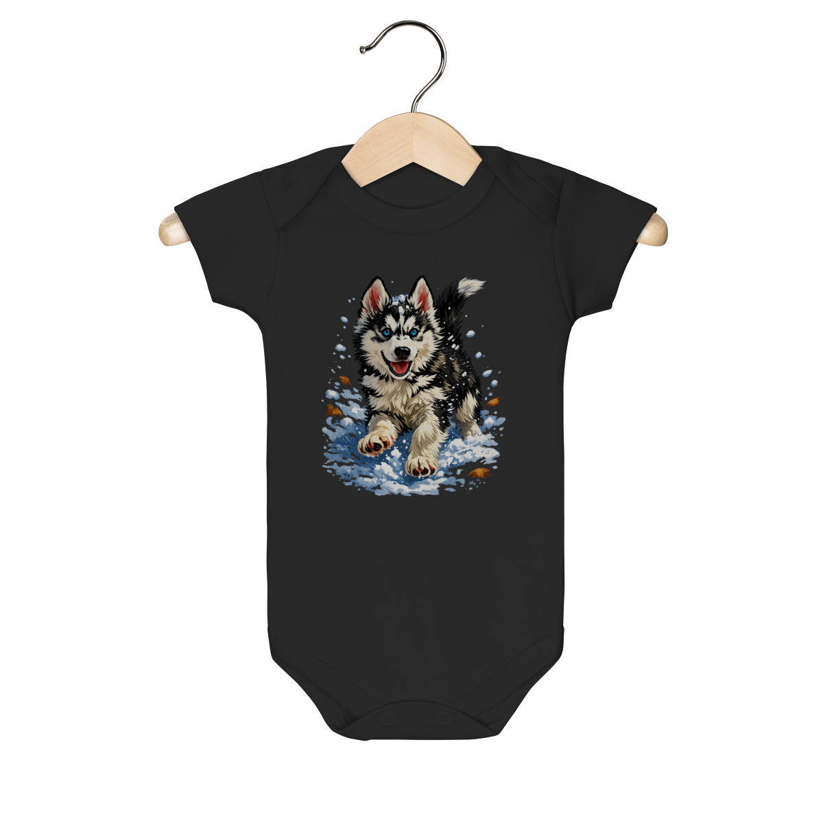 Nome do produto: Body Bebê Husky Siberiano Correndo na Neve