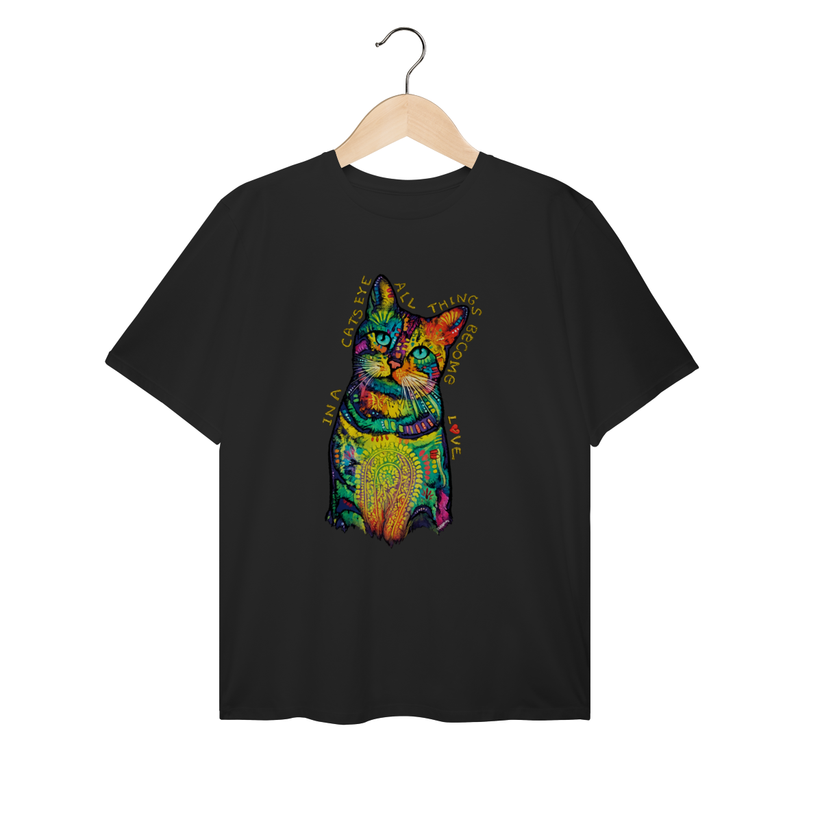 Nome do produto: Camiseta Plus Size Gato - In a Cat’s Eye