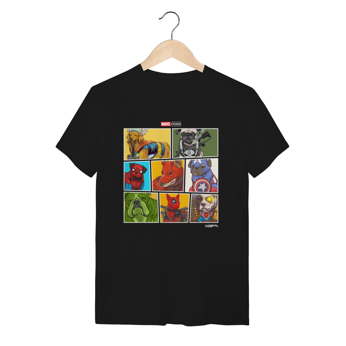 Nome do produto: Camiseta Marvel Dogs Super Heróis
