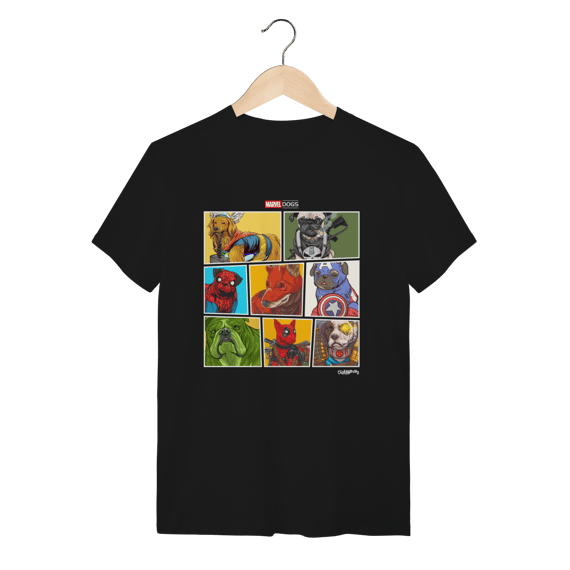 Camiseta Marvel Dogs Super Heróis