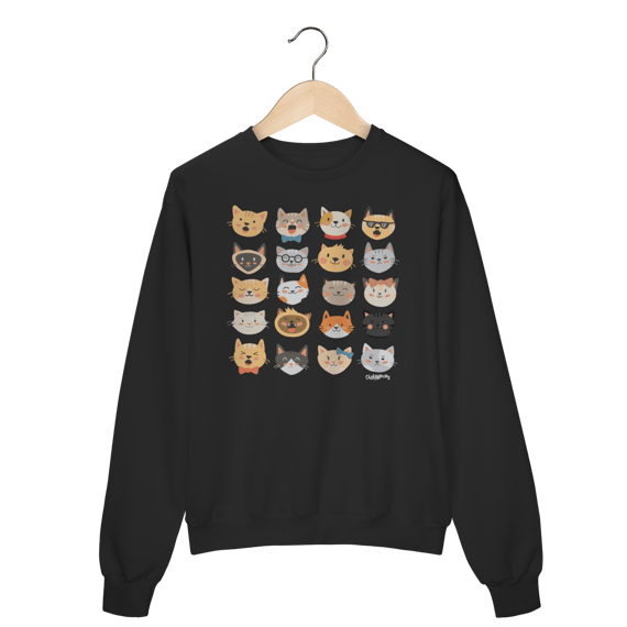 Blusão Moletom Cats Emoticons