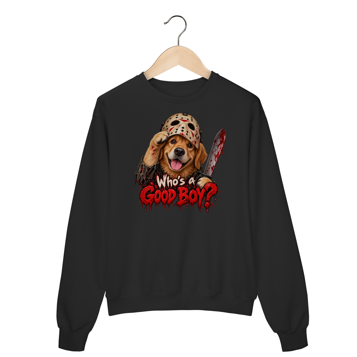 Nome do produto: Blusão Moletom Sexta-Feira 13 - Who\'s a Good Boy