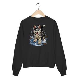 Nome do produto Moletom Blusão Husky Siberiano Correndo na Neve