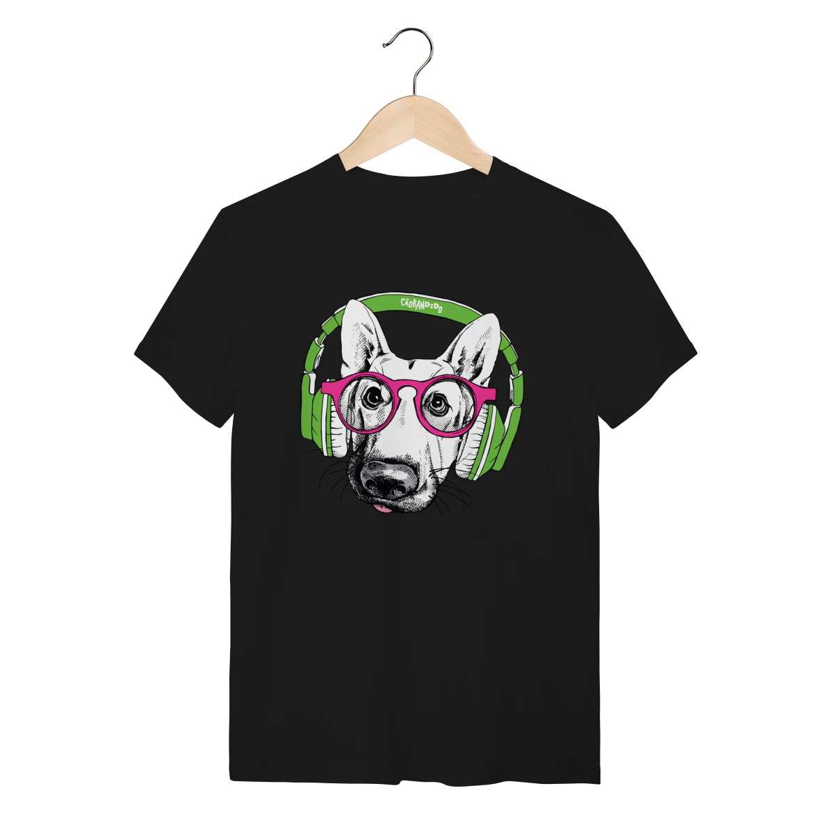 Nome do produto Camiseta Pastor Alemão de Óculos e Fone de Ouvido