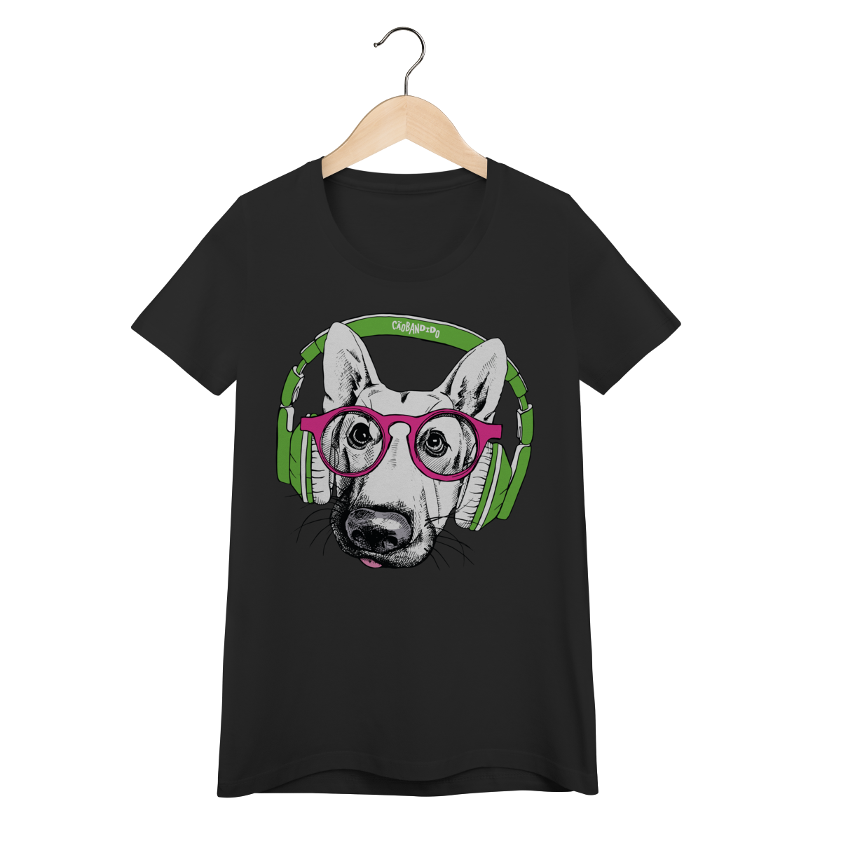 Nome do produto Baby Look Pastor Alemão de Óculos e Fone de Ouvido