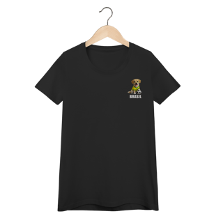 Nome do produto Camiseta Feminina Baby Look Brasil Cachorrinho Futebol