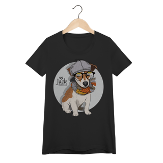 Nome do produto Baby Look Jack Russell de Óculos e Cachecol