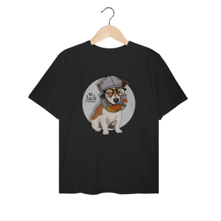 Nome do produto Camiseta Plus Size Jack Russell de Óculos e Cachecol