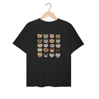 Nome do produto Camiseta Plus Size Cats Emoticons