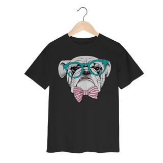 Nome do produto Camiseta Infantil Bulldog Inglês de Óculos e Gravatinha