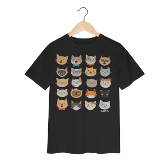 Nome do produto Camiseta Infantil Cats Emoticons
