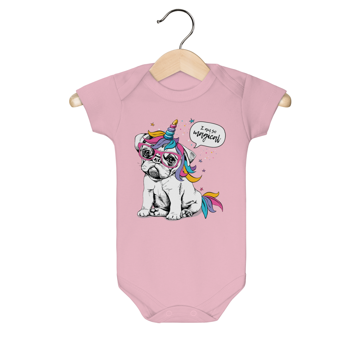 Nome do produto: Body Bebê Bulldog Francês Unicórnio - I am So Magical