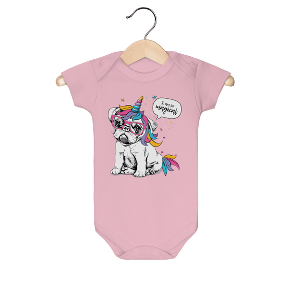 Body Bebê Bulldog Francês Unicórnio - I am So Magical