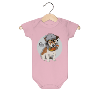 Nome do produto Body Bebê Jack Russell de Óculos e Cachecol