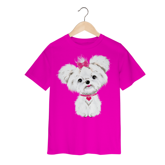 Camiseta Infantil Maltês de Lacinho