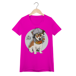 Nome do produto Baby Look Jack Russell de Óculos e Cachecol