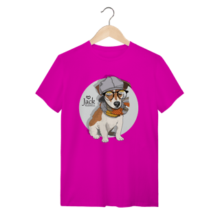 Nome do produto Camiseta Jack Russell de Óculos e Cachecol