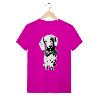 Nome do produto Camiseta Dachshund de Gravatinha em Preto e Branco