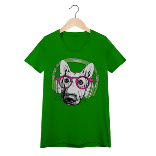 Nome do produto Baby Look Pastor Alemão de Óculos e Fone de Ouvido