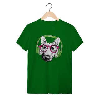 Nome do produto Camiseta Pastor Alemão de Óculos e Fone de Ouvido