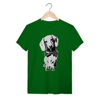 Nome do produto Camiseta Dachshund de Gravatinha em Preto e Branco