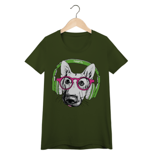 Nome do produto Baby Look Pastor Alemão de Óculos e Fone de Ouvido