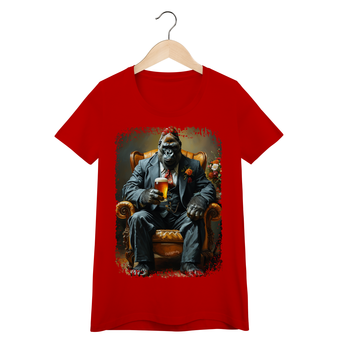 Nome do produto: Camiseta Feminina Baby Look Macaco - Modelo 7