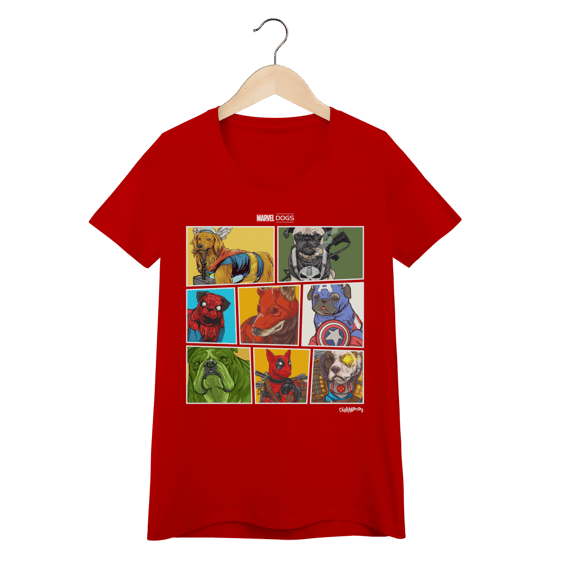 Baby Look Marvel Dogs Super Heróis