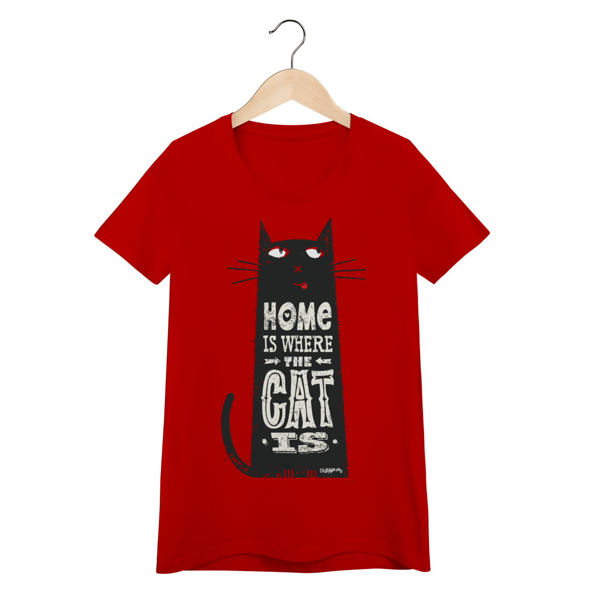 Nome do produto: Camiseta Feminina Baby Look Home Is Where The Cat Is
