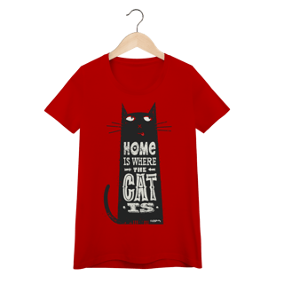 Camiseta Feminina Baby Look Home Is Where The Cat Is