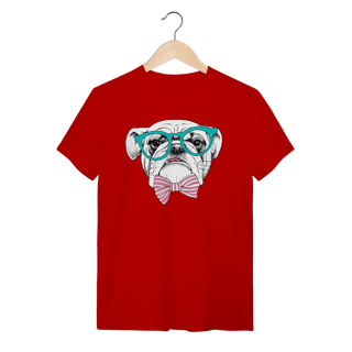 Nome do produto Camiseta Bulldog Inglês de Óculos e Gravatinha