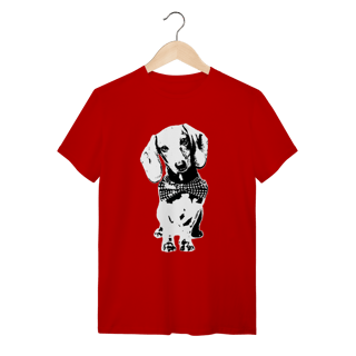 Nome do produto Camiseta Dachshund de Gravatinha em Preto e Branco