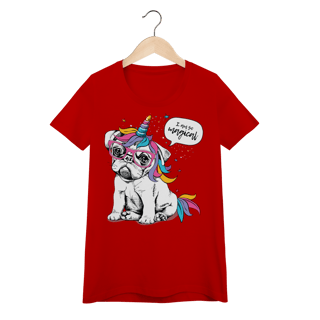 Nome do produto Baby Look Bulldog Francês Unicórnio - I am So Magical