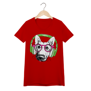 Nome do produto Baby Look Pastor Alemão de Óculos e Fone de Ouvido