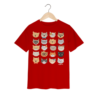 Nome do produto Camiseta Infantil Cats Emoticons