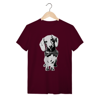 Nome do produto Camiseta Dachshund de Gravatinha em Preto e Branco