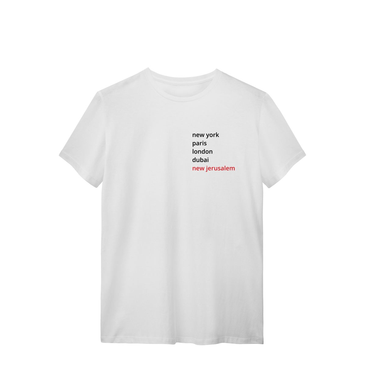 Nome do produto: 0021 - Camiseta Unissex New Jerusalem