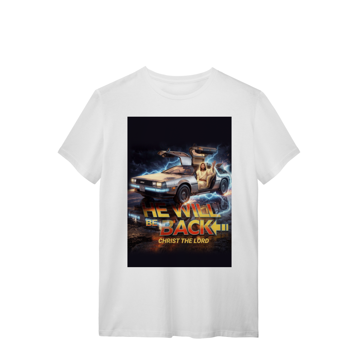 Nome do produto: 0069OS - Camiseta Oversized He Will Be Back