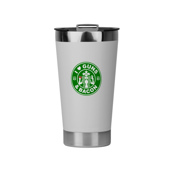 Copo térmico I Love Guns N' Bacon Pólvora e Mato
