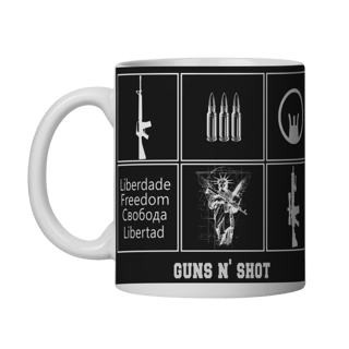 Nome do produto Caneca Symbols of Freedom Guns N' Shot Tiro Esportivo
