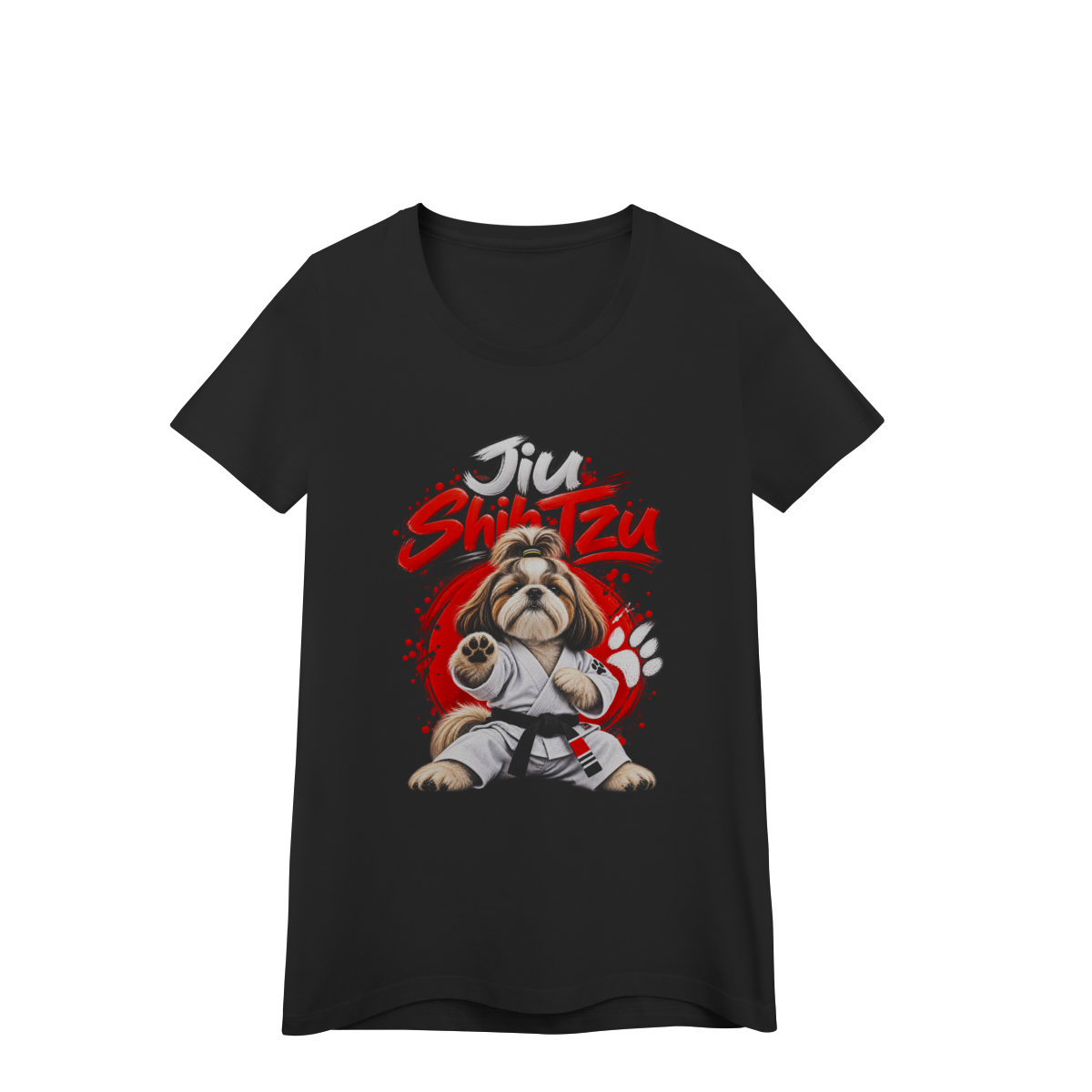 Camiseta Baby Long Quality Jiu Shih Tzu Preta