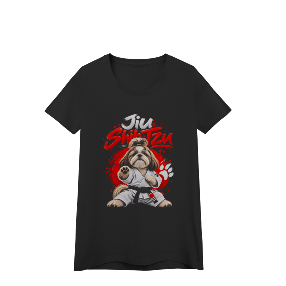 Camiseta Baby Long Quality Jiu Shih Tzu Preta