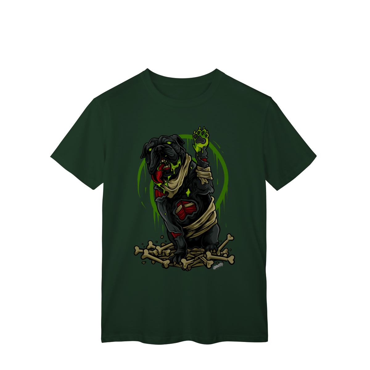 Nome do produto: Camiseta Pug Zombie: The Lucky Dead