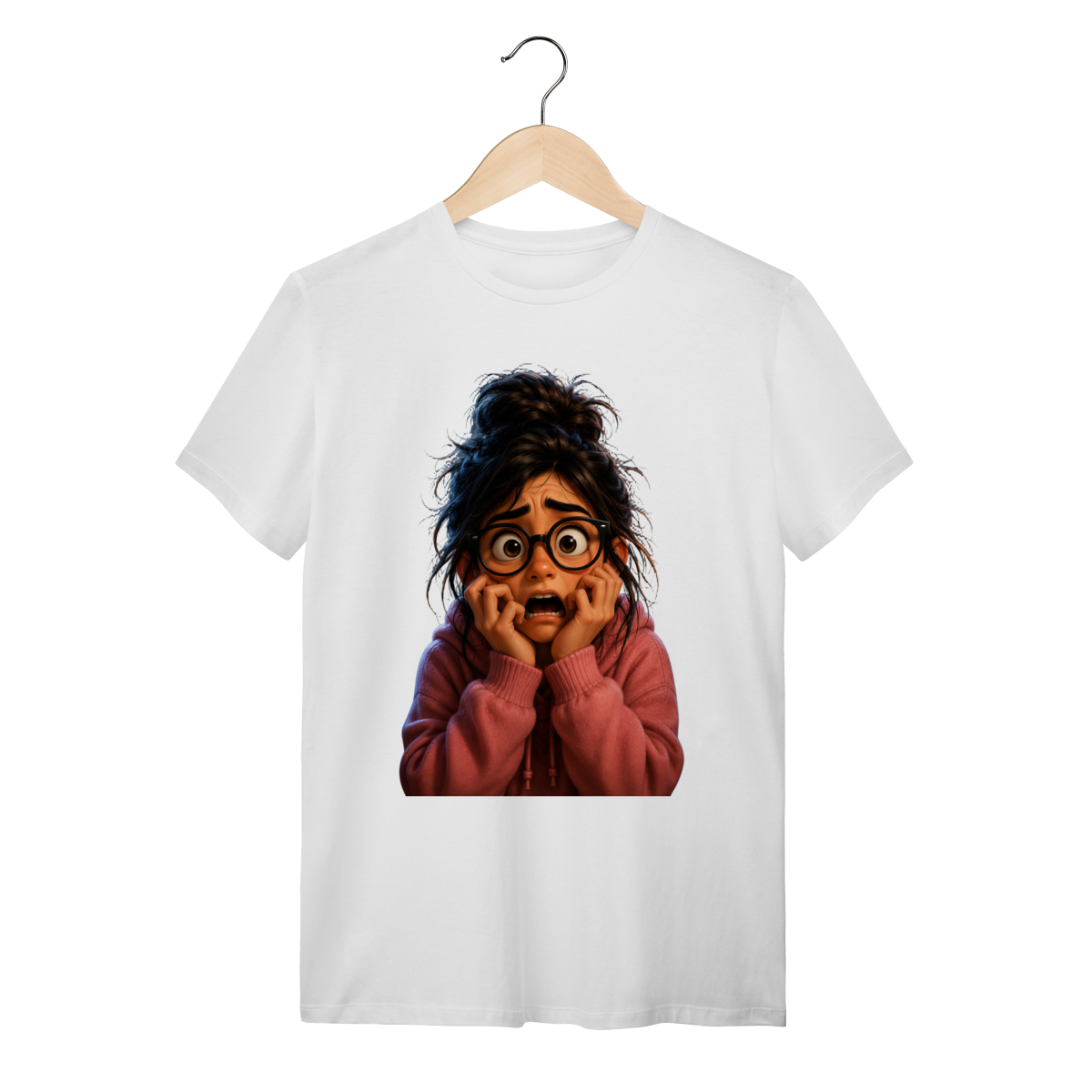 Camiseta Assustada Feminina | Carinhas Malucas 3D