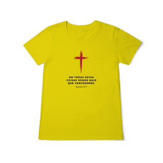 Nome do produto Camiseta - Romanos 8:37 (Feminina)