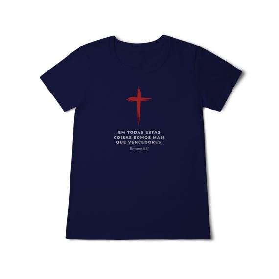 Camiseta - Romanos 8:37 (Feminina)