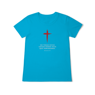 Nome do produto Camiseta - Romanos 8:37 (Feminina)