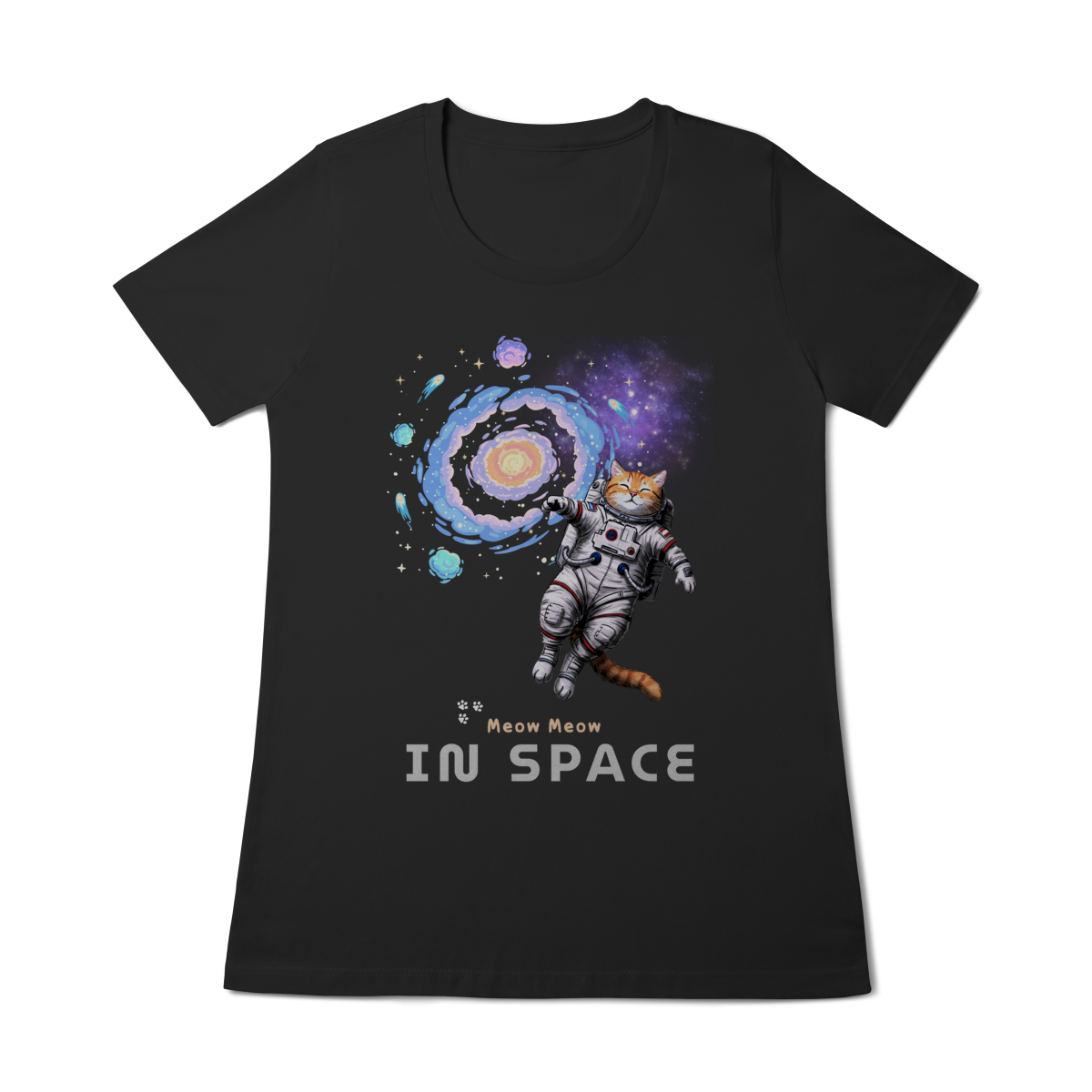Nome do produto: Camiseta - Meow Meow in space (Feminina)
