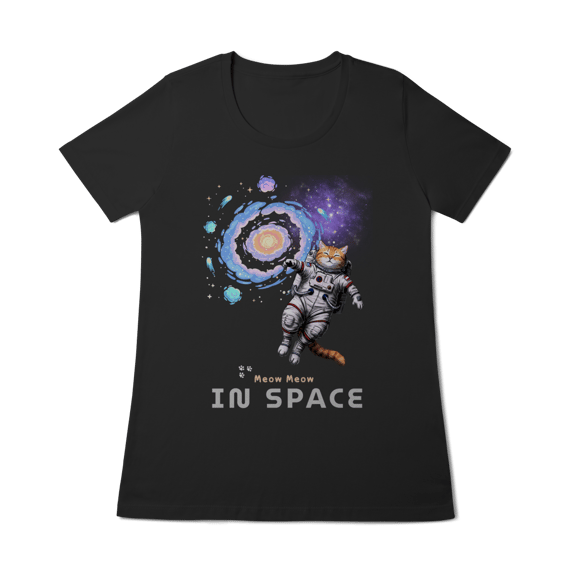 Camiseta - Meow Meow in space (Feminina)
